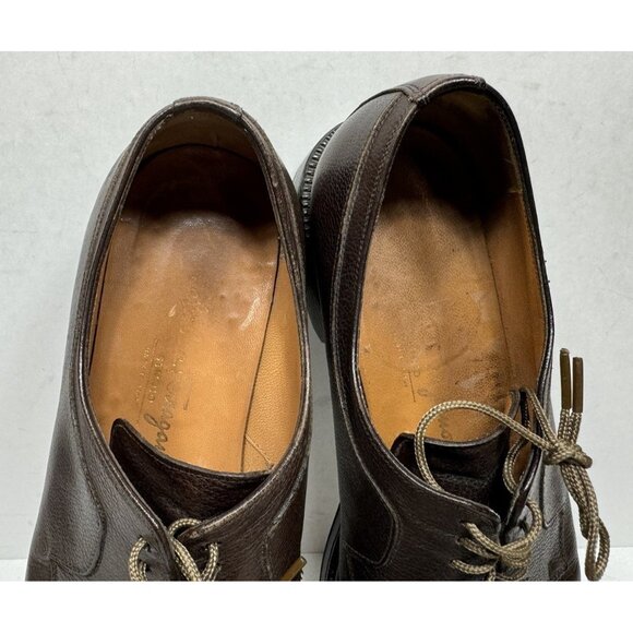Salvatore Ferragamo Studio Dress Shoe Derby Brown Leather Rubber Men’s Size 8 D‎